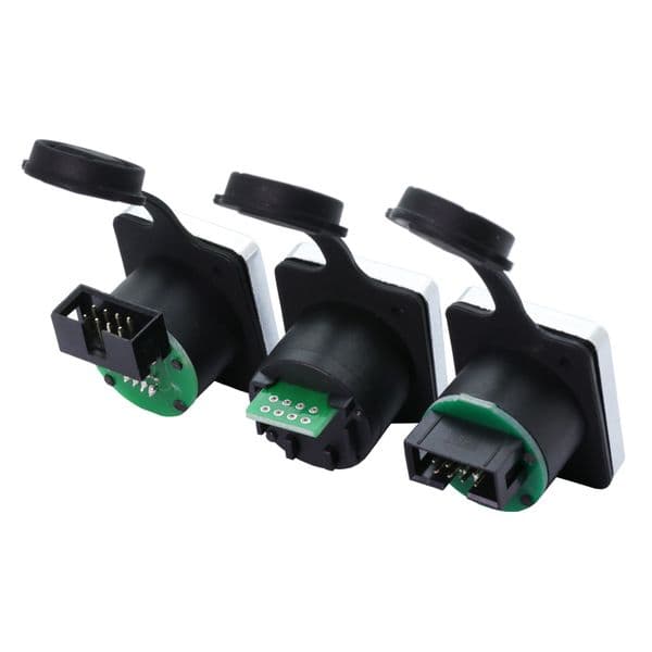 Freeshipping 10pcs/lot Straight PCB Board RJ45 Female Jack Panel Mount IP65 Waterproof 8P8C RJ45 Ethernet Plug Socket Chassis Connector