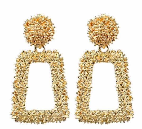 women designer earings vintage style big alloy metal gold statement earrings real photos brand luxury earrings jewelry GB1011