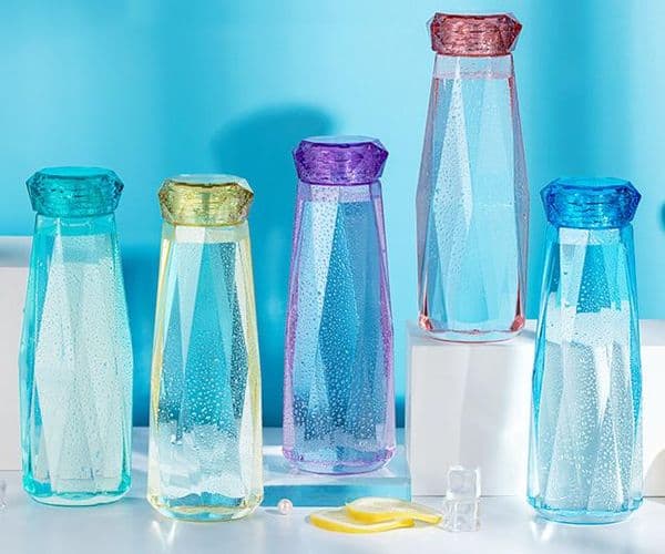 crystal glass water bottle drinkware Kettle Creative gemstone clear bottles cup travel sports my bottle 500ml christmas new year prsents