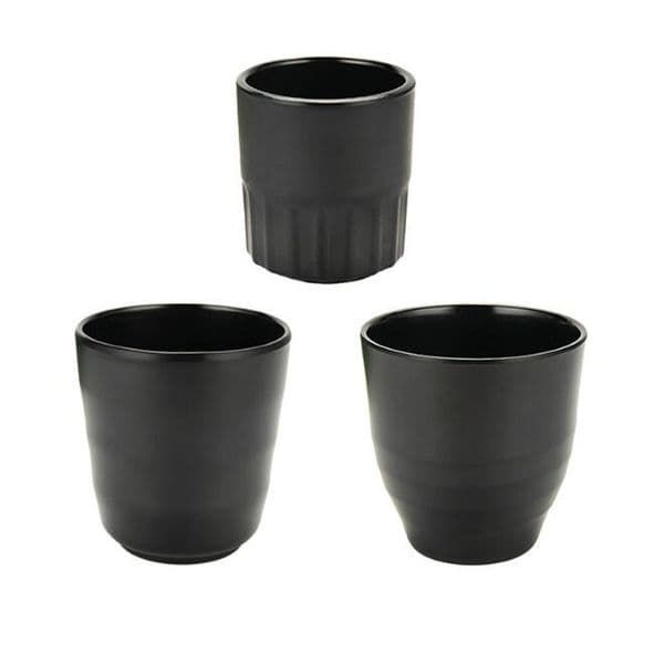 Japanese Style Restaurant Plastic Melamine Black Hotel Tea Water Coffee Cup Tableware QW9630