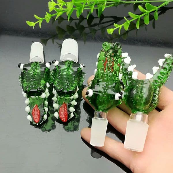 Glass Oil Burner Pipes hookah Glass Smoking bongs Smoke Pipes Green cartoon bubble cap cigarette accessory