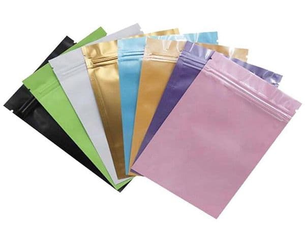 8 color Metallic Mylar Seal bags flat bottom Aluminum foil small plastic bags Factory wholesale