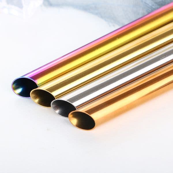 types of drinking straws durable stainless steel 8 5 straight drinking straw dia 12mm round mouth bevel milk tea straws multicolor metal bar family kitchen dhl