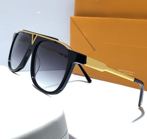 2022 Evidence Luxury Millionaire Retro Vintage Men Designer Sunglasses Shiny Summer Style Laser Logo Gold Plated