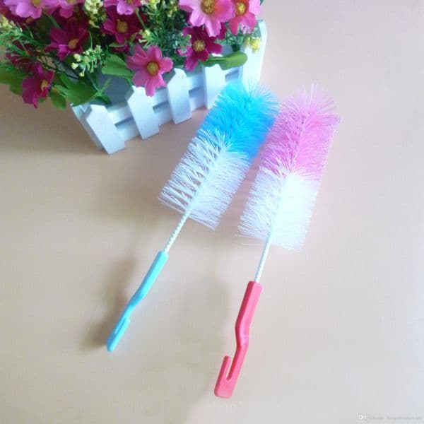 Wholesale Food Grade Baby Milk Bottle Cleaning With Hook Mix Colors Convenient Bottles Feeding Water Cup Brush