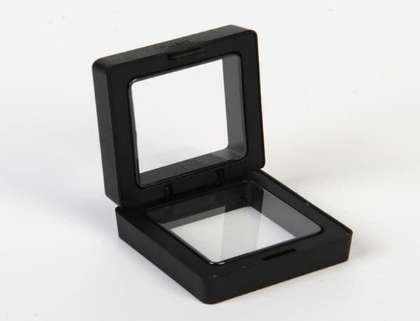 50*50mm Transparent Floating Display Case Earring Gems Ring Jewelry Suspension Packaging Box PET Membrane Stand Holder
