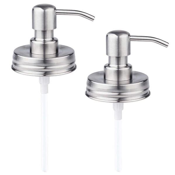 Luxury Designer Decor 70Mm Mason Jar Stainless Steel Soap And Replacement Pump Lids For Bathroom Kitchen Lotion Dispenser Polish No Jars Free Shipping