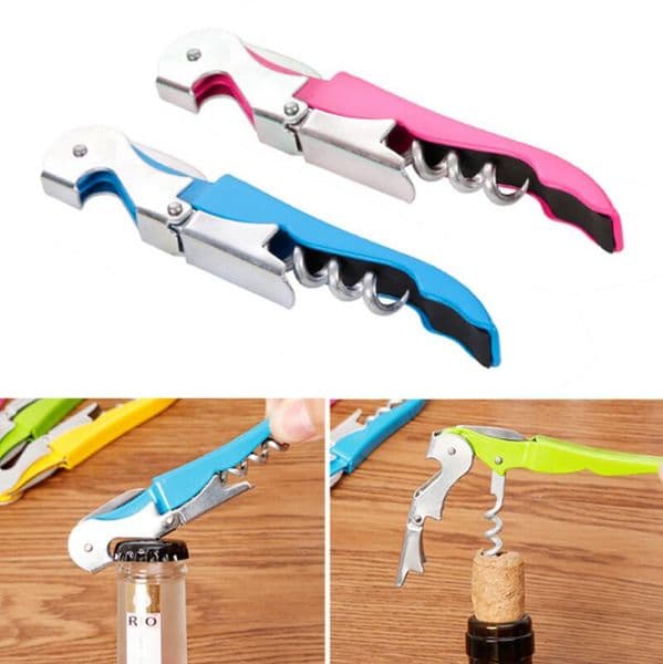 MultiFunctional Stainless Steel Corkscrew Wine Bottle Cap Opener Double Hinged Bar Wine Opener For Waiters LX6992