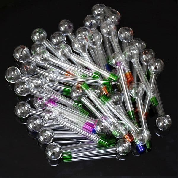 Glass Oil Burner Pipe Mini Hand Pipes Thick Colorful Smoking Pipes Random Color