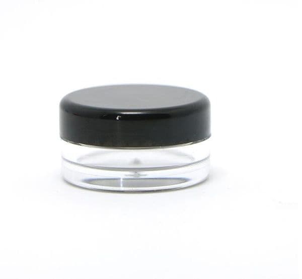 wholesale 5G 5ML High Quality Empty Clear Container Jar Pot With Black Lids for Powder Makeup Cream Lotion Lip Balm/Gloss Cosmetic Samples 1000pcs/lot