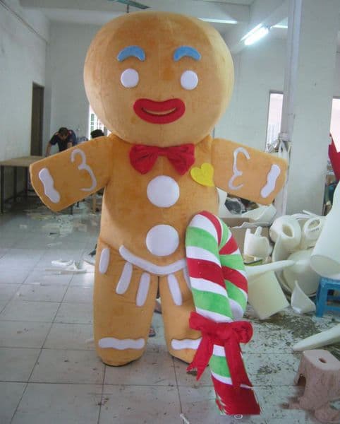 2019 Hot new the head adult gingerbread man mascot costume for adults to wear
