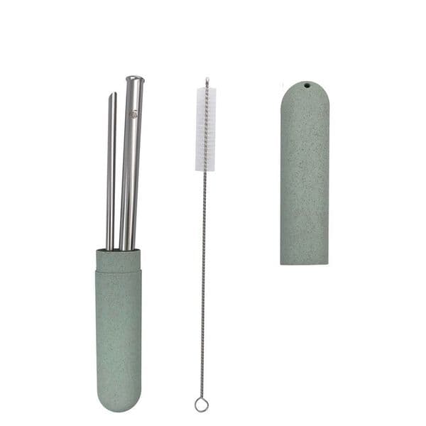 Scratch-Proof Straw Set Miniature Straw Four-Piece Set Stainless Steel Yakult Multi Straw Colored Rose Gold Sleeve With Brush 57