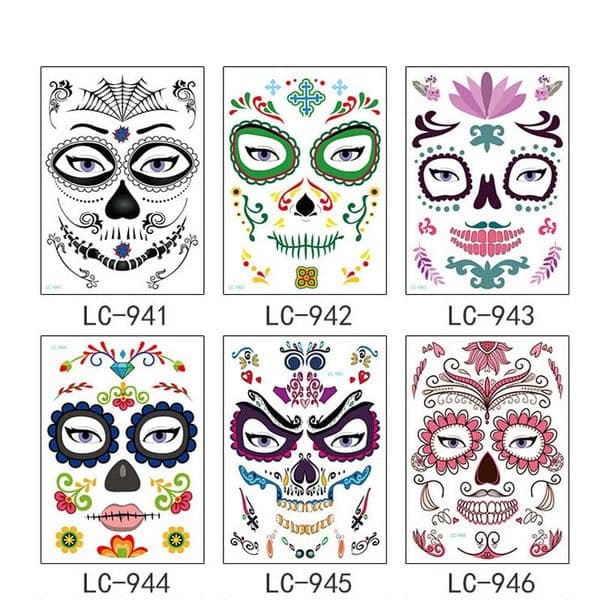 Halloween Christmas Party Face Sticker Waterproof Environmental Stage Props Art Makeup Face Sticker pretty tattoo sticker waterproof