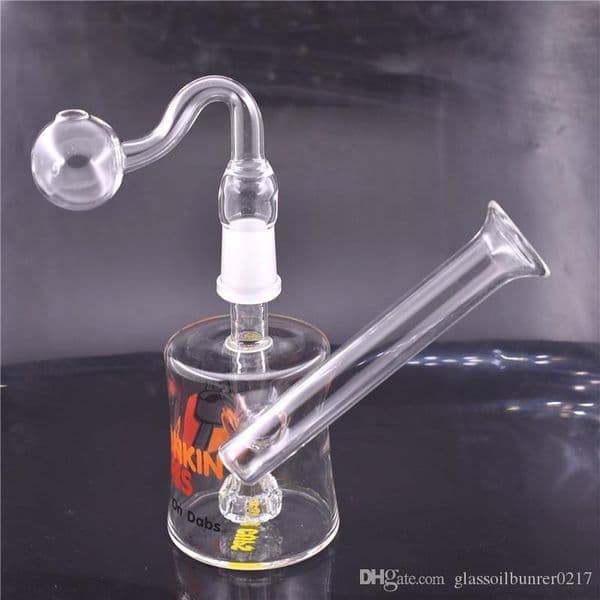Dunkin American Runs On Mini glass bong glass ash catcher inline percolator water pipe oil bong with 14mm bowl nail 15cm high