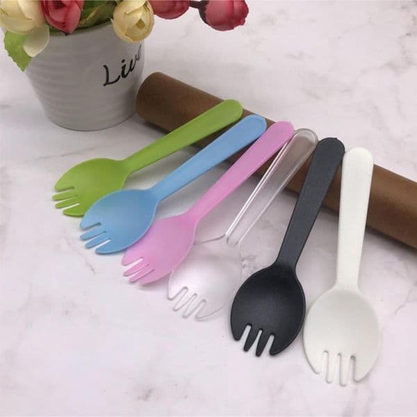Disposable Knife and Fork Spoon Plastic Birthday Cake Scrub Independent Packaging Manufacturers Promotion Wholesale Mousse Dessert Pudding S