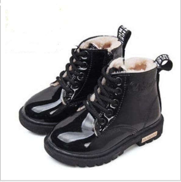 Winter Childrens Shoes Kids Martin Boots High Sneakers PU Leather Boy Girls Baby Snow Boots Size 21-35