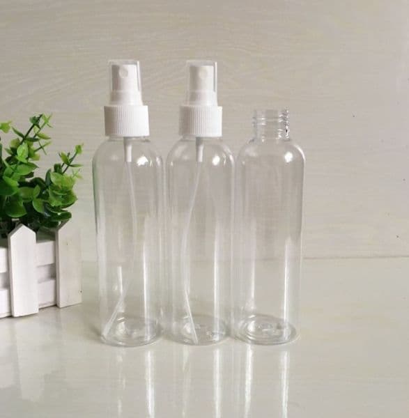 The latest thickened 200ml transparent spray bottle, plastic bottle, cosmetic replenishment packaging disinfection bottle, free shipping