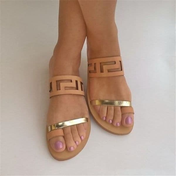 Fashion Slippers Women Sandals Gladiator with Woman Sandal Metal Decoration Sandalias Mujer Summer Shoes