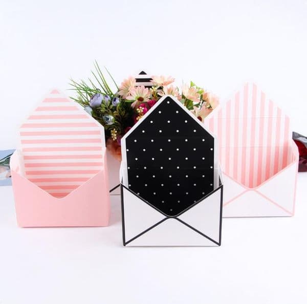 60pcs Mini Envelope Type Box Creative Korean Flower Bouquet Floral Hand-folded Gift Box Flower Packaging Box SN726