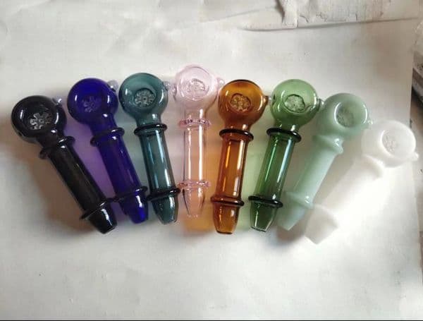 Smoking pipes hookah Oil Burner Pipes Smokings Glass Bowl Colorful Two Wheel Snowflake Glass Pipe