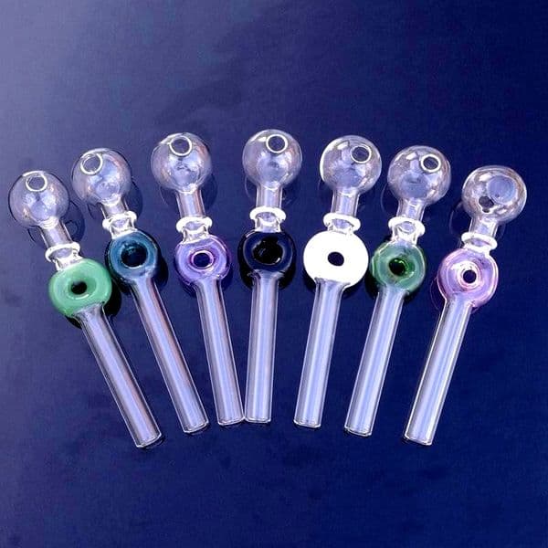 Donut Pyrex Glass Oil Burner Smoking Pipes Colorful Tobacco Accessories SW45