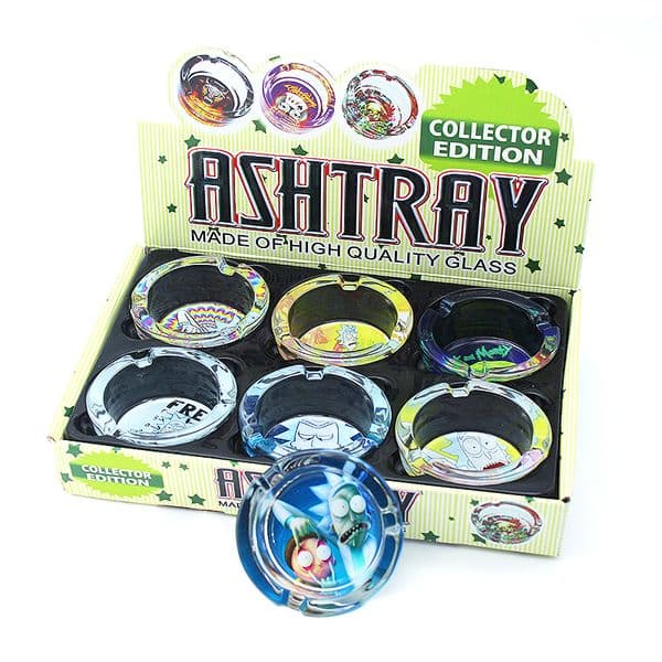 Wholesale Glass Ashtray Smoking colorful Decorative Cigarette Tray Light Circular Smoke Convenient Tabacco Accessory for Ashtraies Home