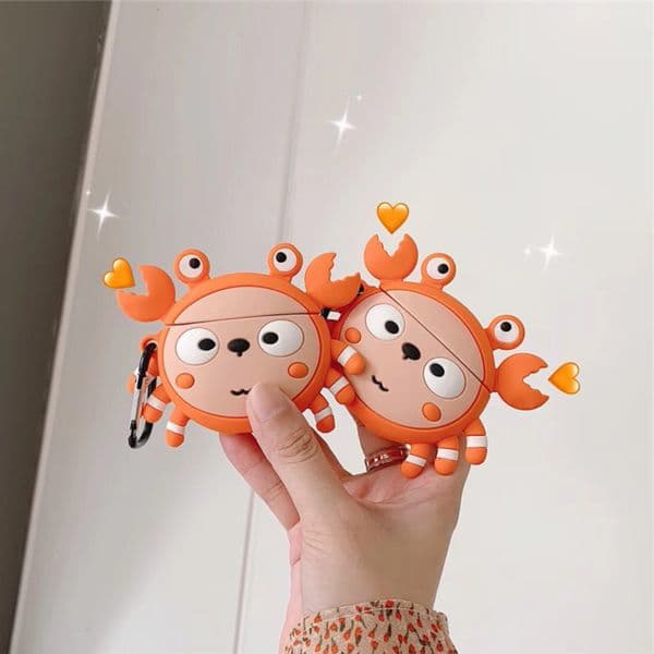 3 Crab Set . D Cartoon Cactus Carrot Plants Earphone Accessories Silicone Protection Case For Airpods Wireless Bluetooth Headset Bag,