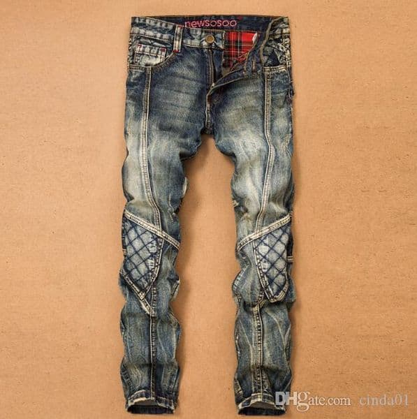 Men Clothing Vintage Jeans Slim Fit Pencil Pants Long Ripped Distressed Straight Elastic Denim Pants Destroyed Ripped Jeans