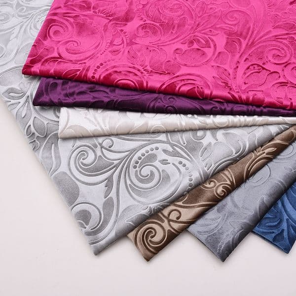 Wide 59" 3D Embossed Velvet Italian Flannel Upholstery Velour Sofa Fabric By the Yard Cushion Pillow Tablecloth Material