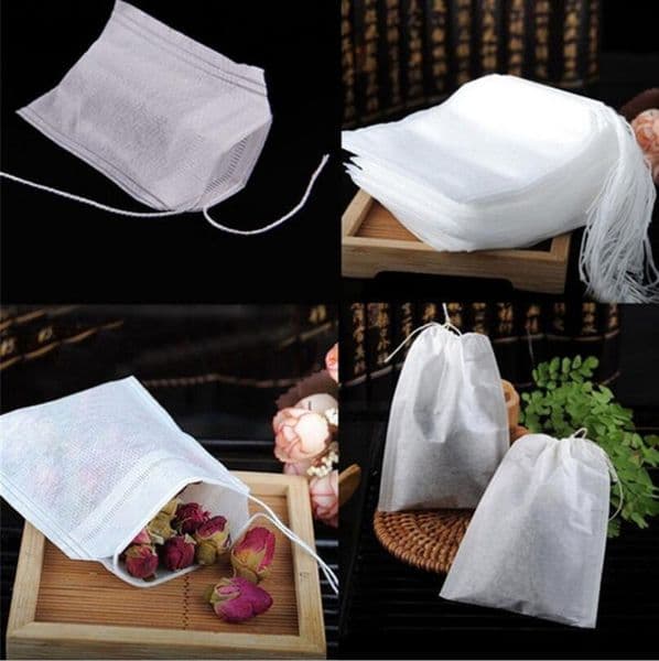 100Pcs/pack Teabags 5.5 x 7CM Empty Scented Tea Bags With String Heal Seal Filter Paper for Herb Loose Tea Bolsas LX6162