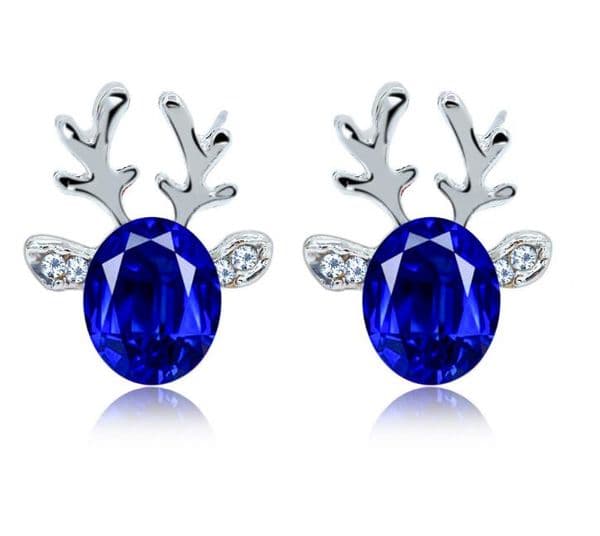 Women Xmas Gift Elegant Jewelry Christmas Pearl Deer Earrings Reindeer Ear Stud GB1353