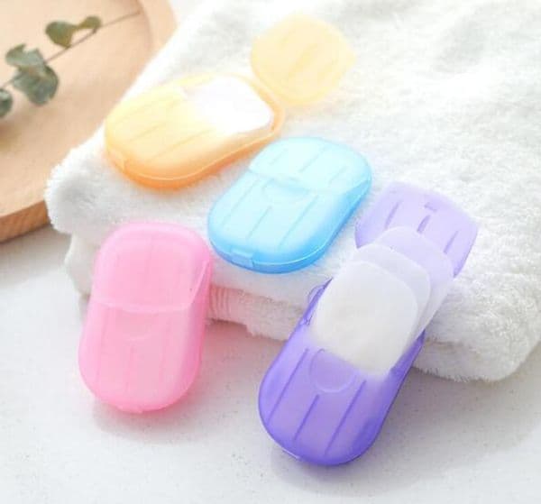 Mini Paper Soap Outdoor Travel Soap Paper Washing Hand Bath Clean Scented Slice Sheets Disposable Box Soap