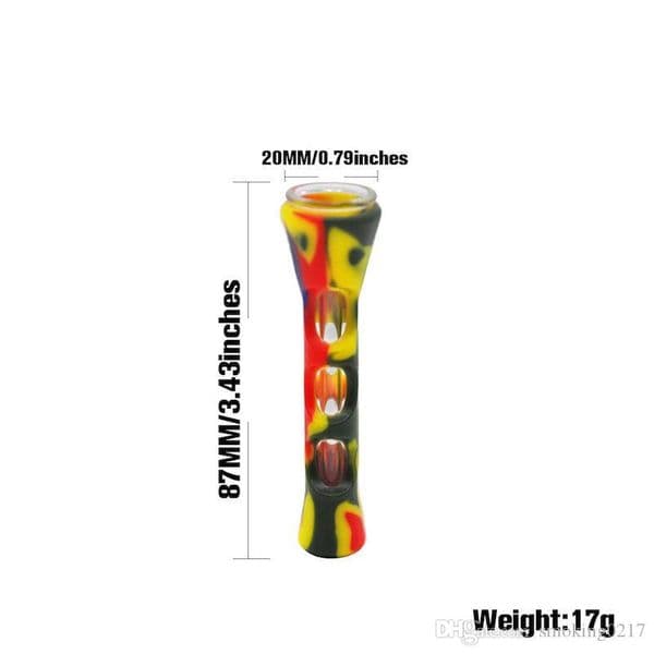 new Horn Shape FDA Silicone & Glass Smoking Herb Pipe 20MM One Hitter Pipes Dugout Tobacco Cigarette Pipe Hand Spoon Pipes Accessories