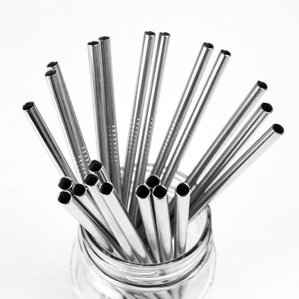 IN Stock! Reusable Eco-Friendly Drinking Straw Straight Bend Metal Straws Bar Family Kitchen For Beer Fruit Juice Drink Party Accessory B2 thumbnail 2