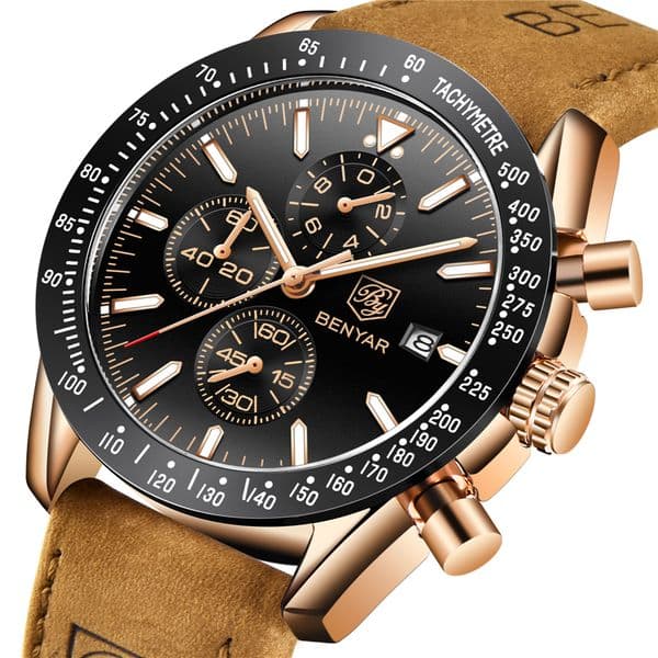 BENYAR Watches Brand Waterproof Sports Quartz Chronograph Military Watch Men Relogio Masculino Zegarek Meski
