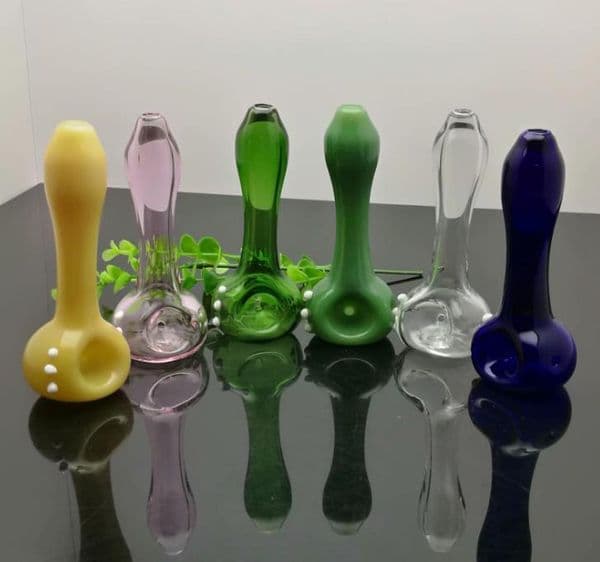 Coloured flat-bottomed pipe Glass Bongs Glass Smoking Pipe Water Pipes Oil Rig Glass Bowls Oil Burn