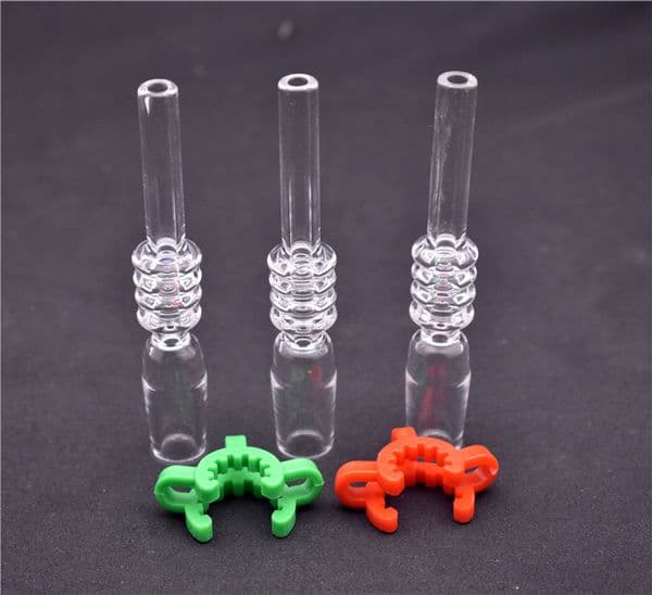 hookah smoking acessories Quartz Nail Tip 10mm 14mm 18mm Male Quartz Nails for Water Bong with Plastic Keck Clips