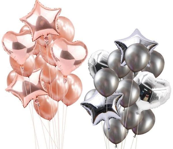Foil Heart Balloons Latex Balloon Set Wedding Party Decor Latex Balloon for Wedding Birthday Party Decorations