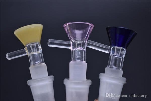 amber green pink colorful 14mm or 18.8mm male Pinch Bowl with Handle Direct Inject Snapper 14.5mm 19mm male bong Bowl