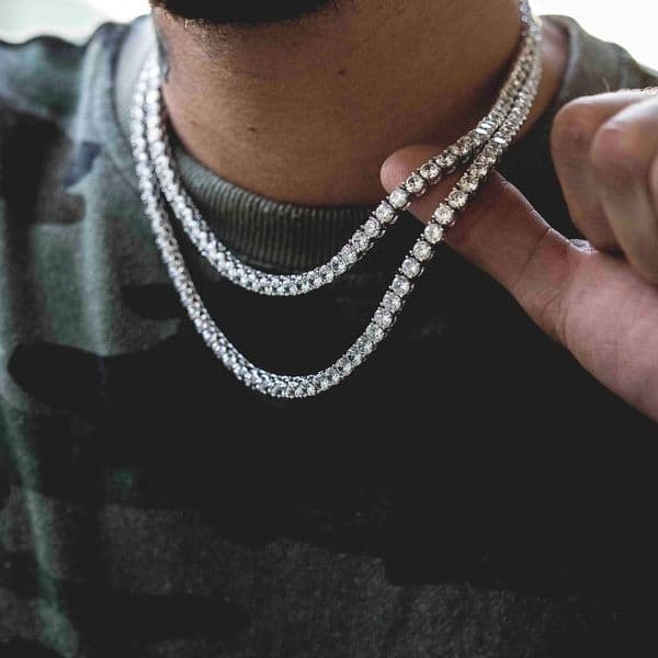 tennis chain 1 Row Hip Hop Necklace Chain 18inch --30inch Mens Gold Tone zircon Punk Necklace3MM 5MM