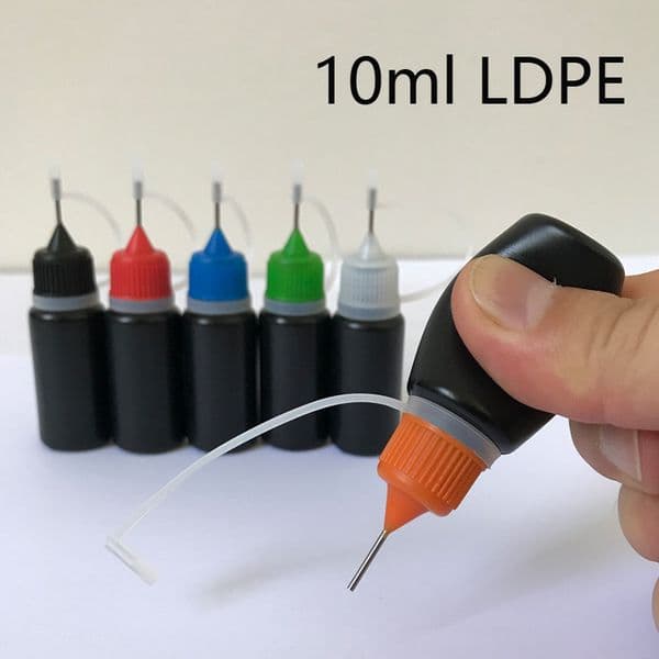 Black E Liquid Needle Bottle 10ml 30ml Ecig Oil Plastic PE Soft Ejuice Dropper With Pinhole Metal Needle Filler Colorful Caps