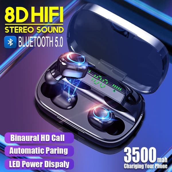 S11 TWS 3500mAh Power Bank Headphone LED Bluetooth 5.0 Earphone Headphones Wireless HIFI Stereo Earbuds Gaming Headset With Mic