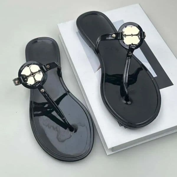 2026 Tb designer Slides Womens Summer Beach Casual sandals Flat Bottom New Designer Flip Flops Printed Jelly Rubber Leather Women Dress Shoes