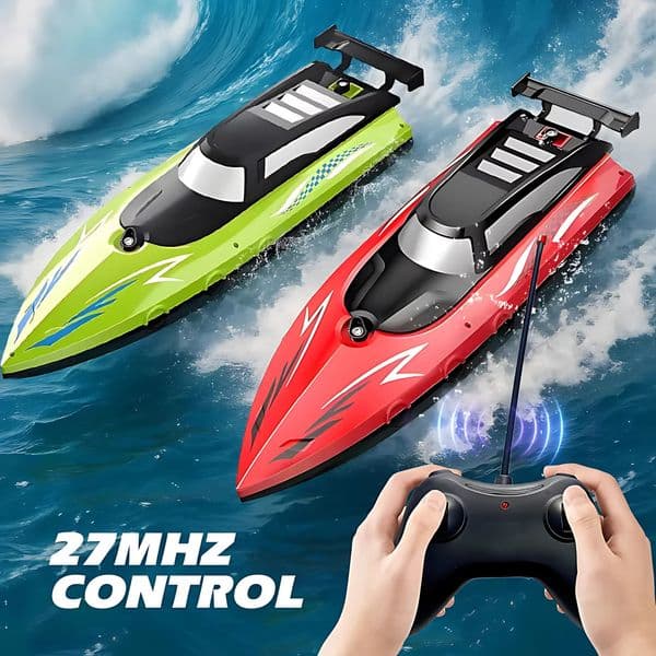 High-Speed RC Boat for Kids Waterproof 27MHz Dual Motor Remote Control Ship Electric Toy for Pool Lake Outdoor Racing Boys 251231