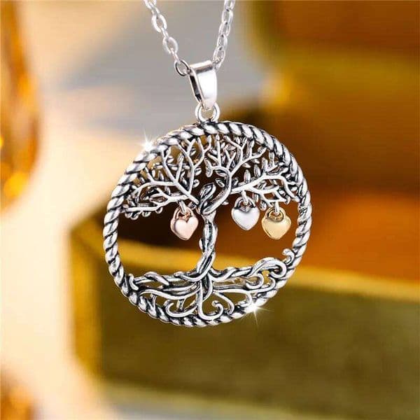 Fashion Female Tree Of Life Pendant Necklace Cute Gold Color Wedding Jewelry Gift For Women
