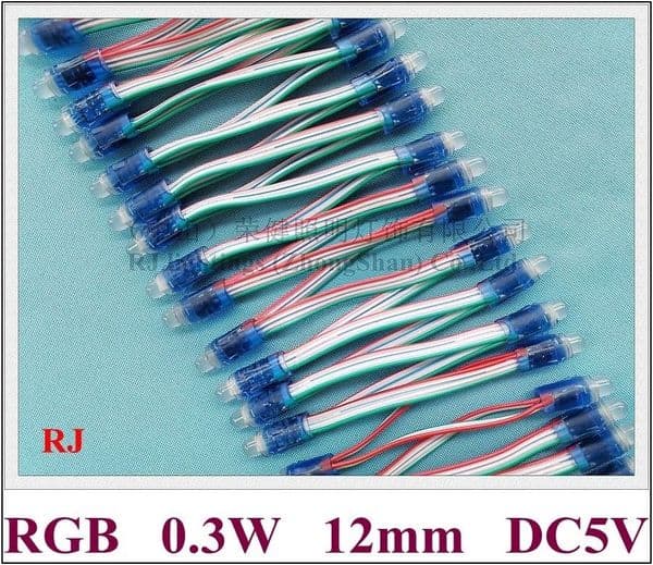 LED pixel light module DC5V 0.3W RGB (only RGB not WS2811 no IC) exposed light string