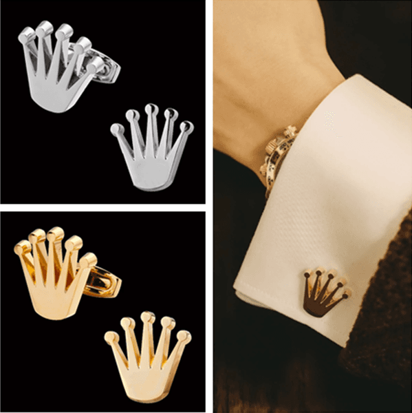 Designers Cufflinks Golden Crown Cufflinks Elegant Men French style Cuff Links Wedding Jewelry upscale Letters Cufflinks Shirt Accessories Formal Wear Essential