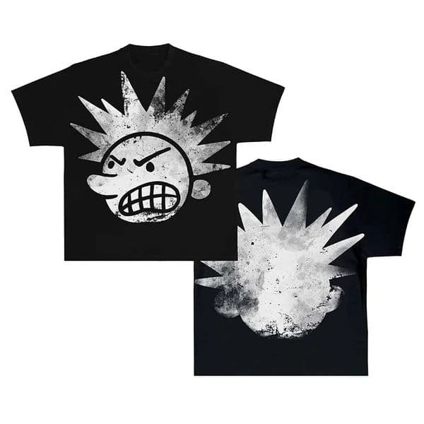 Y2K Streetwear Clothing Cartoon Graphic Print T Shirt Short Sleeve Harajuku Hip Hop Fashion Trends Oversized 2000s Top 251231