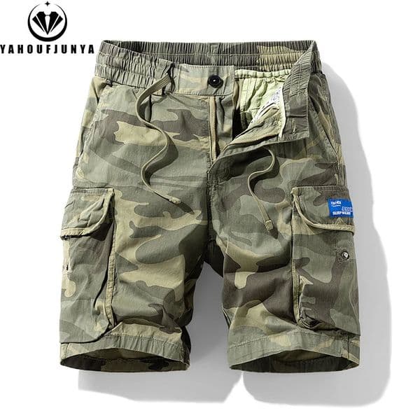Men Summer Outdoor Leisure Camouflage Comfortable Shorts Elastic Waist Loose Straight HighQuality Male 251231BJ