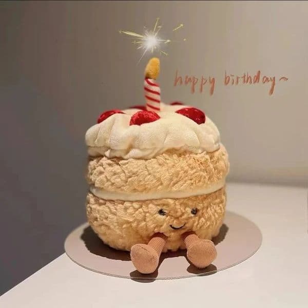 - sale 28cm Birthday Cake Doll Plush Doll Toy Gift Cartoon Style Childrens Rag Doll Pendant Doll Happy birthday Gift 251231